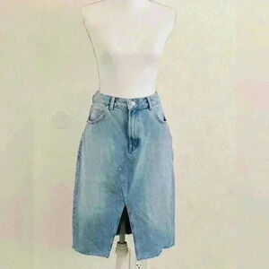 Topshop Moto Denim Midi Skirt US size 6